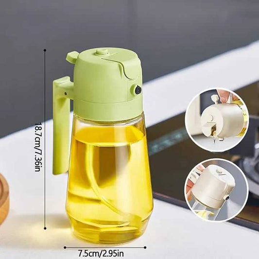 2in1 Oil Sprayer Glass Bottle