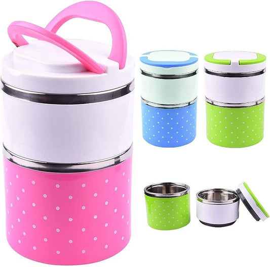 Two Layer Round HotnCold Handle Tiffin