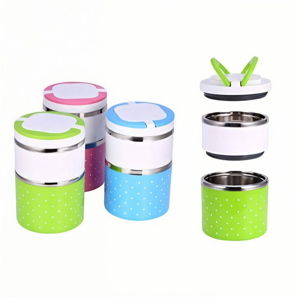 Two Layer Round HotnCold Handle Tiffin